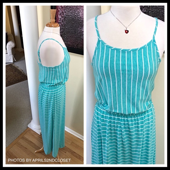 STRIPE PRINT MAXI STRETCH KNIT DRESS - Picture 6 of 7